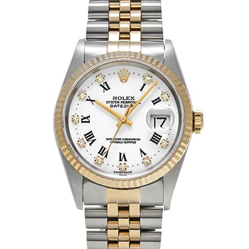 ロレックス デイトジャスト 36 16233G ホワイト/ダイヤモンド メンズ 時計 【中古】【wristwatch】