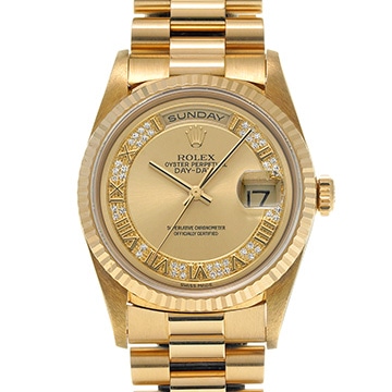 ロレックス デイデイト 18238MR シャンパン/ダイヤモンド メンズ 時計 【中古】【wristwatch】