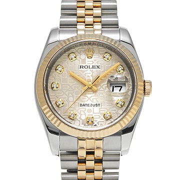 ロレックス デイトジャスト 36 116233G シルバーコンピュータ/ダイヤモンド メンズ 時計 【中古】【wristwatch】