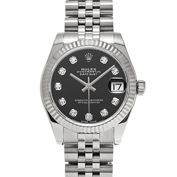 ロレックス デイトジャスト 31 178274G ブラック/ダイヤモンド ユニセックス 時計 【中古】【wristwatch】