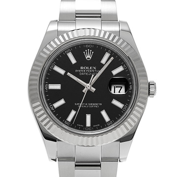 ロレックス デイトジャストII 116334 ブラック メンズ 時計 【中古】【wristwatch】