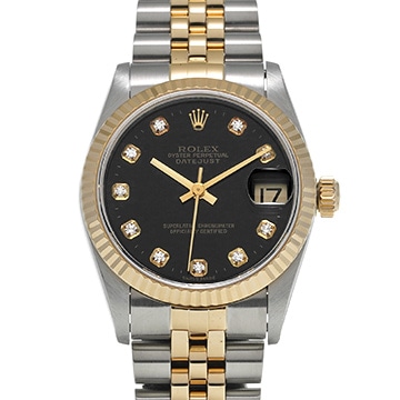 ロレックス デイトジャスト 78273G ブラック/ダイヤモンド ユニセックス 時計 【中古】【wristwatch】