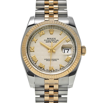 ロレックス デイトジャスト 116233 アイボリーピラミッド メンズ 時計 【中古】【wristwatch】