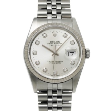 ロレックス デイトジャスト 16234G シルバー/ダイヤモンド メンズ 時計 【中古】【wristwatch】