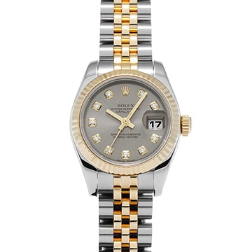 ロレックス デイトジャスト 179173G グレー/ダイヤモンド レディース 時計 【中古】【wristwatch】