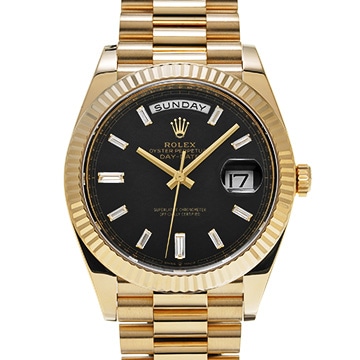 ロレックス デイデイト 40 228238A ブライトブラック/ダイヤモンド メンズ 時計 【中古】【wristwatch】