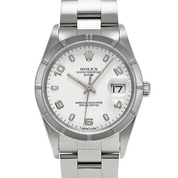 ロレックス オイスターパーペチュアル デイト 15210 ホワイト メンズ 時計 【中古】【wristwatch】