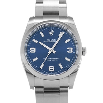 ロレックス オイスターパーペチュアル 114200 ブルー メンズ 時計 【中古】【wristwatch】