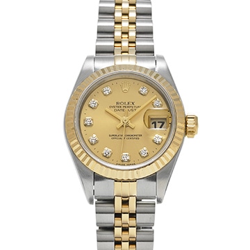ロレックス デイトジャスト 26 69173G シャンパン/ダイヤモンド レディース 時計 【中古】【wristwatch】