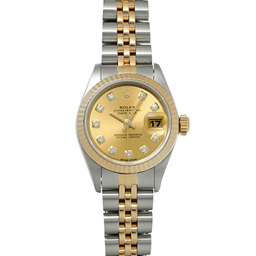 ロレックス デイトジャスト 69173G シャンパン/ダイヤモンド レディース 時計 【中古】【wristwatch】