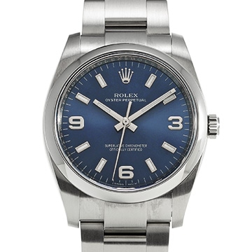 ロレックス オイスターパーペチュアル 114200 ブルー メンズ 時計 【中古】【wristwatch】