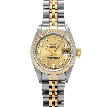 ロレックス デイトジャスト 26 69173G シャンパン/ダイヤモンド レディース 時計 【中古】【wristwatch】