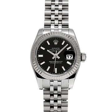 ロレックス デイトジャスト 179174G ブラック/ダイヤモンド レディース 時計 【中古】【wristwatch】
