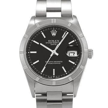 ロレックス オイスターパーペチュアル デイト 15210 ブラック メンズ 時計 【中古】【wristwatch】