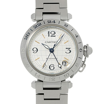 カルティエ パシャC メリディアン GMT W31029M7 シルバー ユニセックス 時計 【中古】【wristwatch】