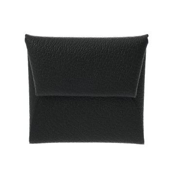 エルメス バスティア ヴェルソ ブラック/モーヴペール シェーブル ユニセックス 財布 【未使用】【purse】