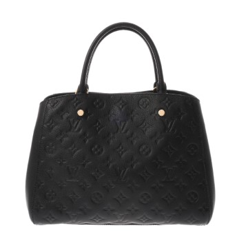 ルイ ヴィトン モノグラムアンプラント モンテーニュ MM ノワール M41048 レザー レディース バッグ 【中古】【bag】