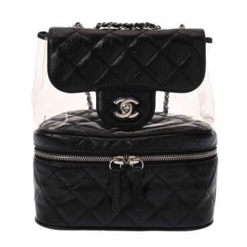 シャネル マトラッセ バックパック  ブラック A57824 PVC/エイジドカーフスキン レディース バッグ 【中古】【bag】