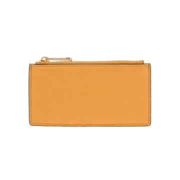 グッチ スクリプト ジップ イエロー 725550 レザー ユニセックス 財布 【中古】【purse】