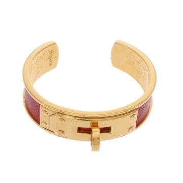 エルメス ブレスレット ケリーバングル レッド/ゴールド金具 メタル/クシュベル レディース ジュエリー 【中古】【jewelry】