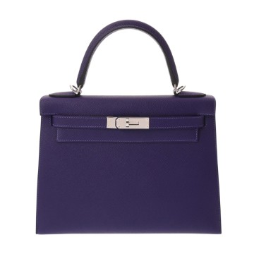 エルメス ケリー 28 外縫い 2WAY パープル ヴォーエプソン レディース バッグ 【未使用】【bag】
