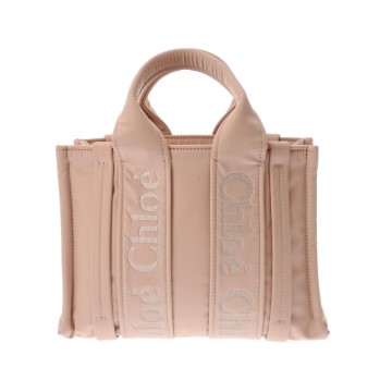 クロエ WOODY スモールトート ローズダスト CHC23WS397L416K7 リサイクルナイロン レディース バッグ 【中古】【bag】