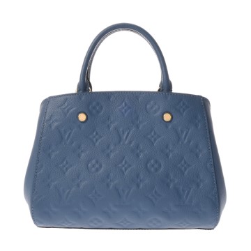 ルイ ヴィトン モノグラムアンプラント モンテーニュ BB ブルージーン M44314 レザー レディース バッグ 【中古】【bag】