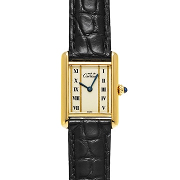 カルティエ マストタンク ヴェルメイユ SM 5057001 アイボリー レディース 時計 【中古】【wristwatch】