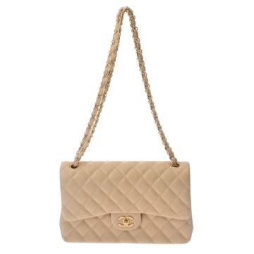 シャネル マトラッセ Wフラップ Wチェーンショルダー 30 ベージュ A58600 ラムスキン レディース バッグ 【中古】【bag】