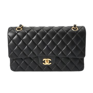 シャネル マトラッセ 11.12 クラシック ハンドバッグ 25 ブラック A01112 ラムスキン レディース バッグ 【中古】【bag】