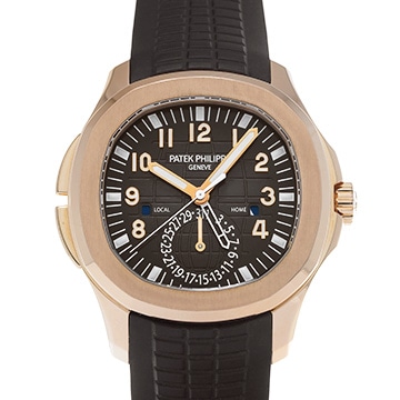 パテック フィリップ アクアノート トラベルタイム 5164R-001 ブラウン・エンボス メンズ 時計 【中古】【wristwatch】