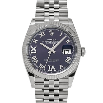 ロレックス デイトジャスト 36 126234 オーベルジーヌ/ダイヤモンド メンズ 時計 【中古】【wristwatch】