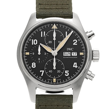IWC パイロットウォッチ クロノグラフ スピットファイア IW387901 ブラック メンズ 時計 【中古】【wristwatch】