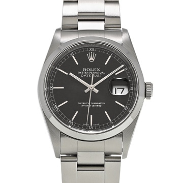 ロレックス デイトジャスト 16200 ブラック メンズ 時計 【中古】【wristwatch】