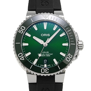 オリス アクイス デイト 01 733 7732 4157 グリーン メンズ 時計 【中古】【wristwatch】
