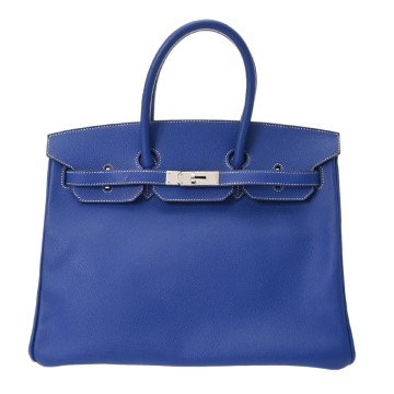 エルメス バーキン 35 キャンディ ブルーエレクトリック/ミコノス ヴォーエプソン レディース バッグ 【中古】【bag】