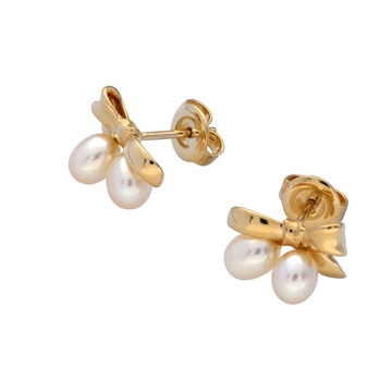 ミキモト リボンモチーフ ピアス イエロー K18イエローゴールド YG レディース ジュエリー 【中古】【jewelry】