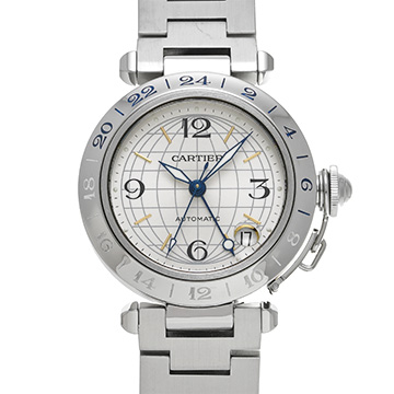 カルティエ パシャC メリディアン GMT W31029M7 シルバー ユニセックス 時計 【中古】【wristwatch】