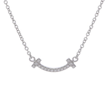 ティファニー Tスマイル ネックレス ミニ シルバー K18ホワイトゴールド WG レディース ジュエリー 【中古】【jewelry】