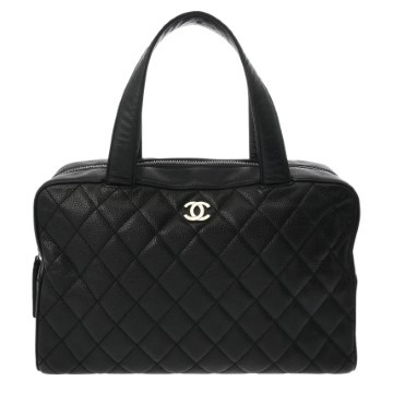 シャネル ボストンバッグ ブラック キャビアスキン ユニセックス バッグ 【中古】【bag】