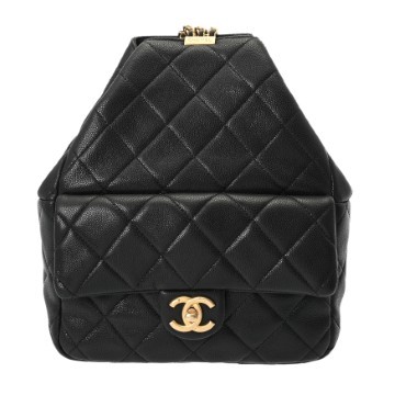 シャネル マトラッセ スモールバックパック ブラック グレインドカーフスキン レディース バッグ 【中古】【bag】