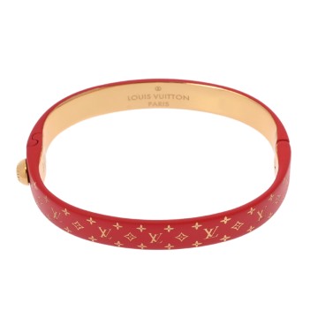 ルイ ヴィトン カフ ナノグラム #S レッド/ゴールド M67197 メタル レディース ジュエリー 【中古】【jewelry】