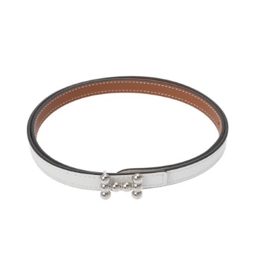 エルメス バブルバックル&リバーシブルベルト #75 ホワイト ヴォーエプソン メンズ 【中古】【other】