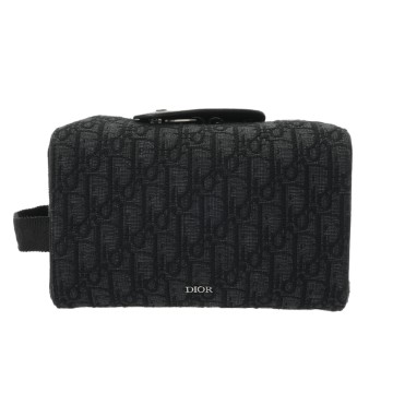 ディオール LINGOT 22 ブラック オブリーク・ジャガードキャンバス/グレインドカーフ メンズ バッグ 【中古】【bag】