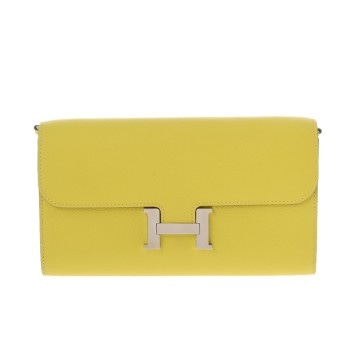 エルメス コンスタンス ロングトゥーゴー  ライム ヴォーエプソン レディース 財布 【中古】【purse】