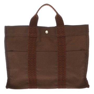 エルメス エールライン トート MM ブラウン キャンバス ユニセックス バッグ 【中古】【bag】