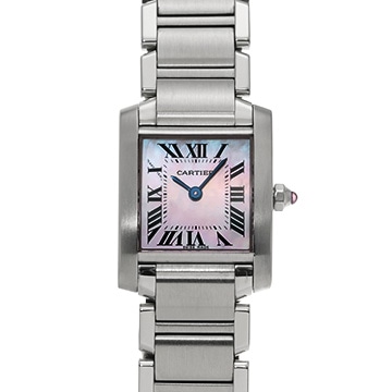 カルティエ タンクフランセーズ SM　 W51028Q3 ピンクシェル レディース 時計 【中古】【wristwatch】