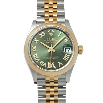 ロレックス デイトジャスト 31 278243 オリーブグリーン フローラルモチーフ/ダイヤモンド ユニセックス 時計 【中古】【wristwatch】