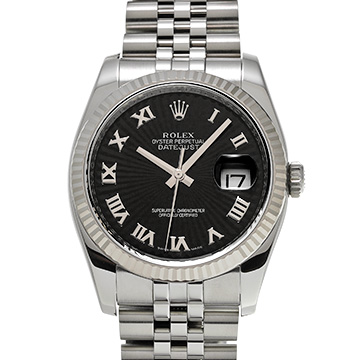 ロレックス デイトジャスト 116234 ブラックサンビーム メンズ 時計 【中古】【wristwatch】