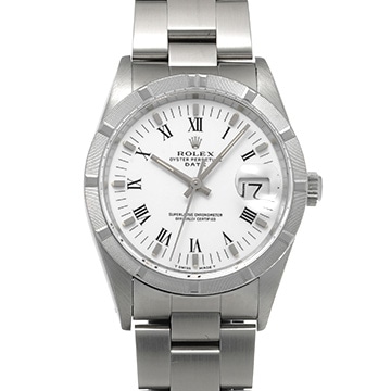ロレックス オイスターパーペチュアル デイト 15210 ホワイト メンズ 時計 【中古】【wristwatch】